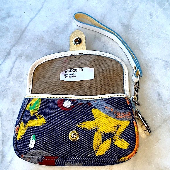 DOONEY & BOURKE WRISTLET BLUE JEAN GREEN ORANGE RED YELLOW PAINT LEATHER Y2K - Picture 7 of 9